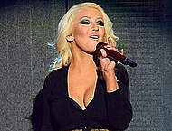 Christina Aguilera sexy performs on the stage