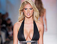 Busty Kate Upton deep cleavage catwalk shots